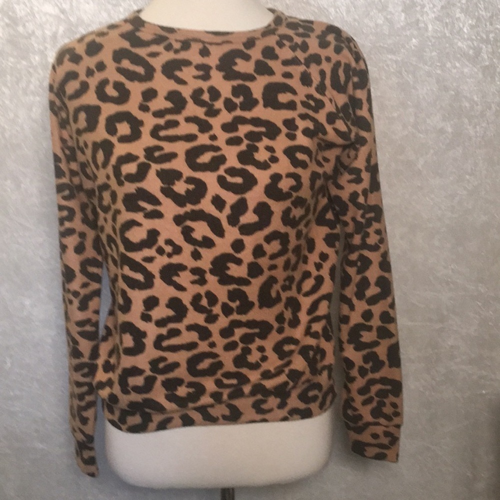 BUFFALO David Bitton Leopard Print crewneck pullover Soft Sweater Size Small